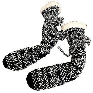 Altar'd State black and white snowflake winter long sock slippers casual warm